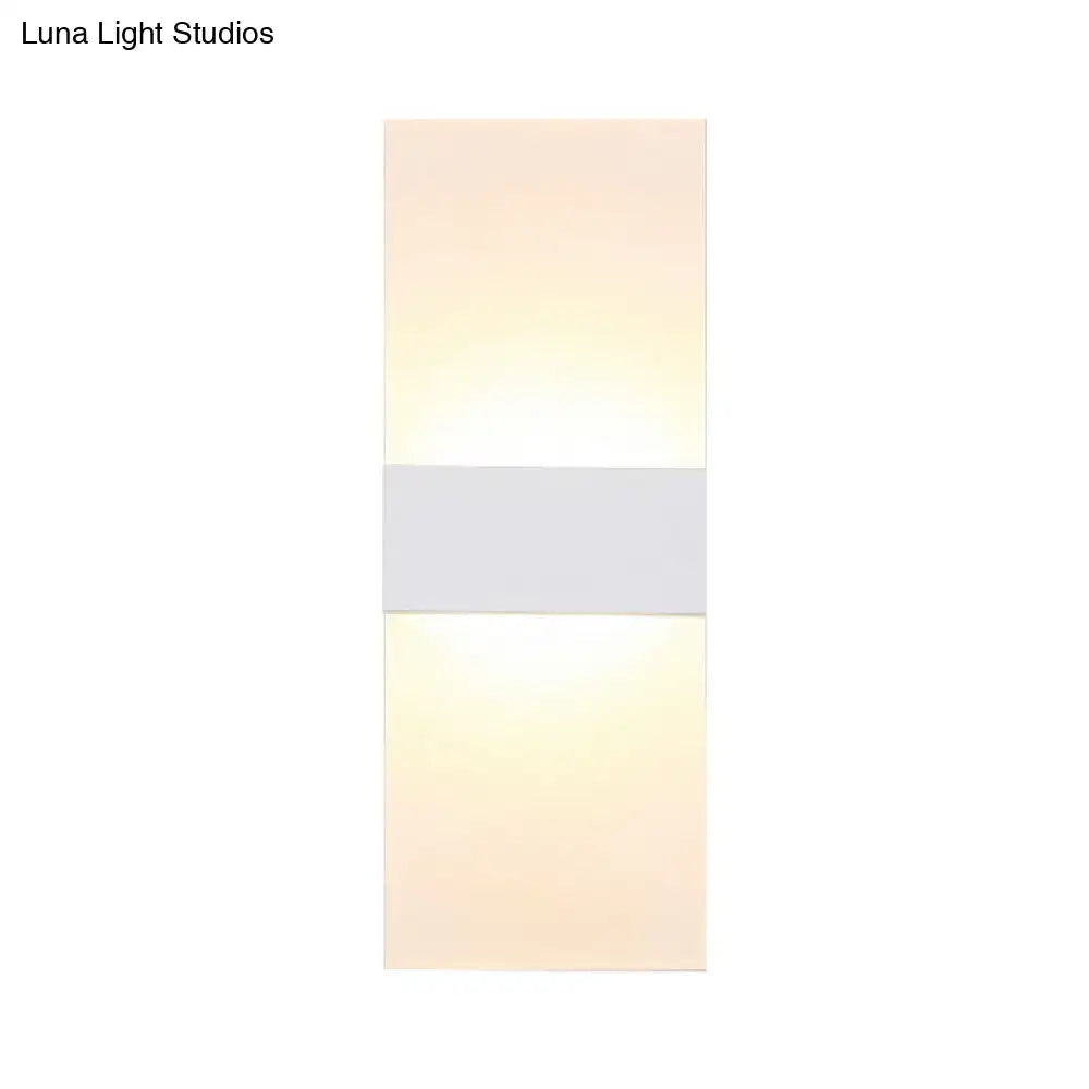 DecorBites™ Minimalist Black/White Rectangular LED Sconce Light - Thinnest Wall Mounted Lamp in Warm/White Light - 11.5"/16" W