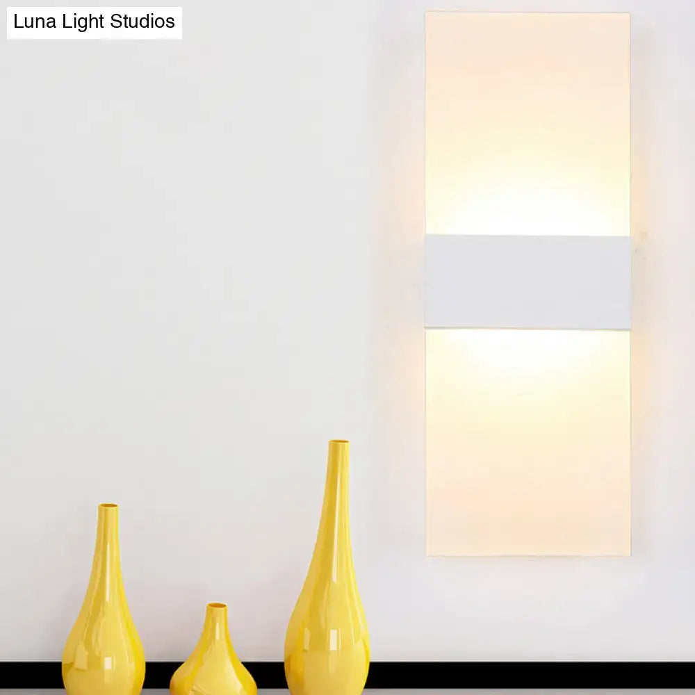 DecorBites™ Minimalist Black/White Rectangular LED Sconce Light - Thinnest Wall Mounted Lamp in Warm/White Light - 11.5"/16" W