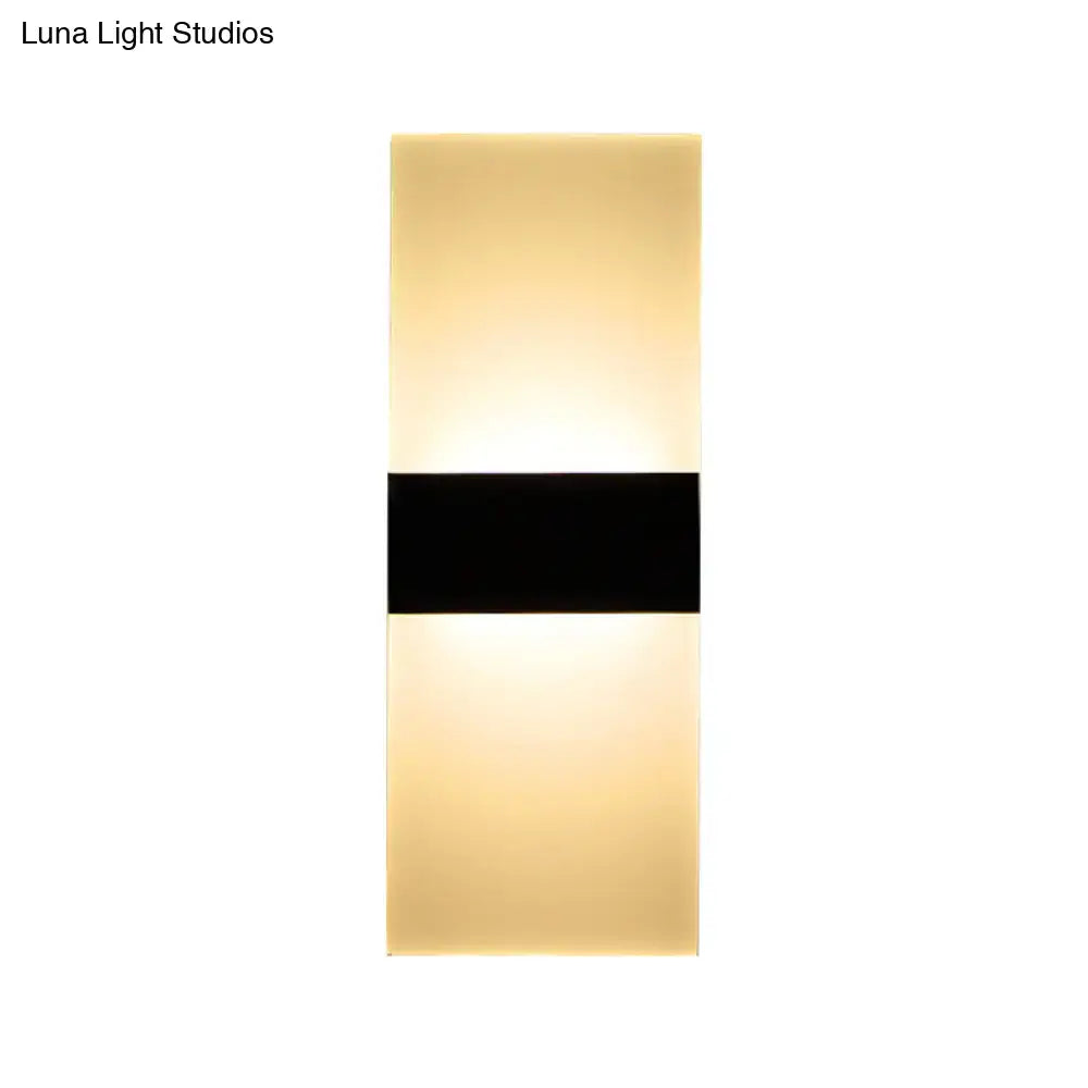 DecorBites™ Minimalist Black/White Rectangular LED Sconce Light - Thinnest Wall Mounted Lamp in Warm/White Light - 11.5"/16" W