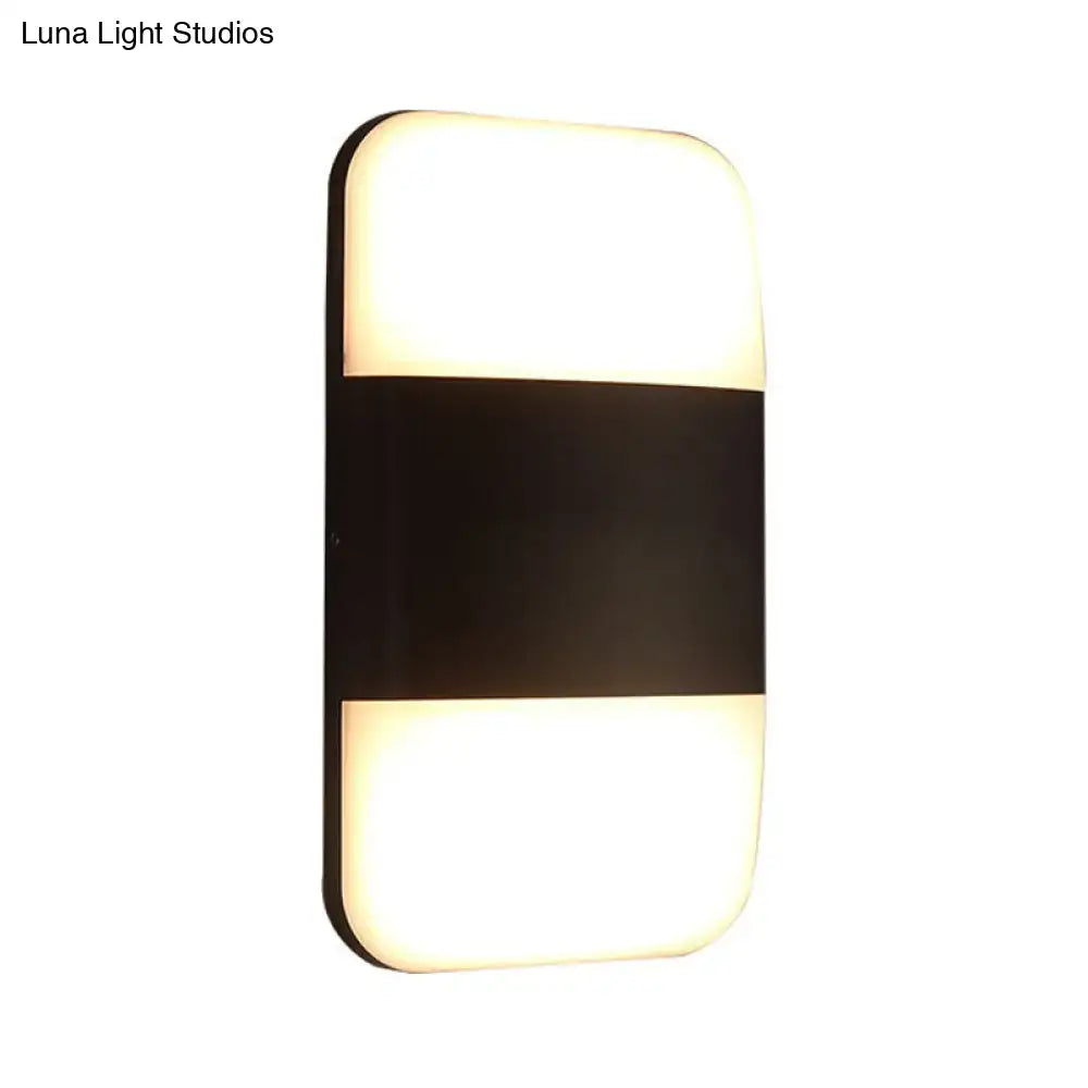 Modern black & white rectangular sconce light living room warm white