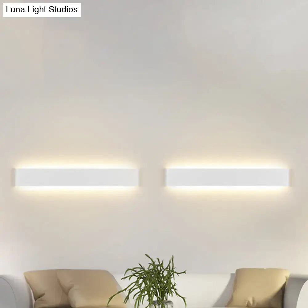 Modern black & white rectangular wall lamp – living room light fixture