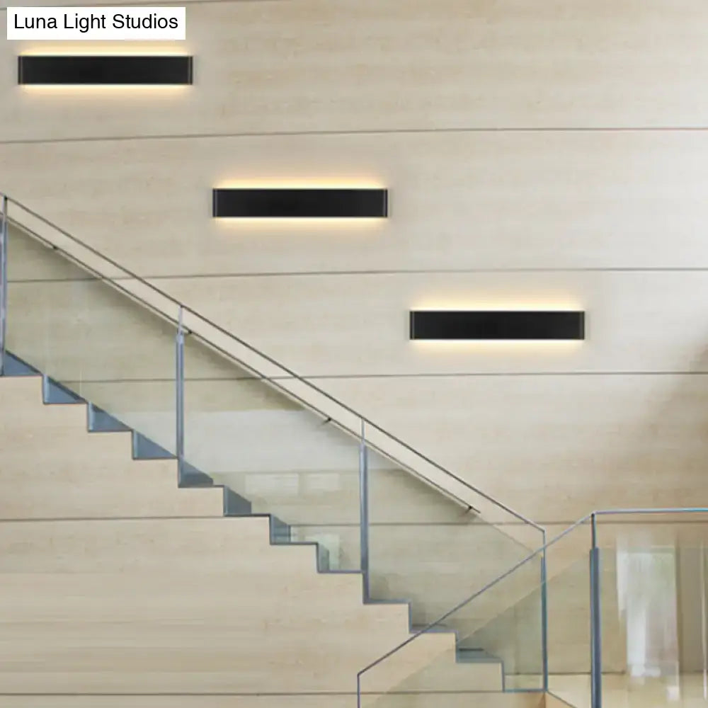 Modern black & white rectangular wall lamp – living room light fixture