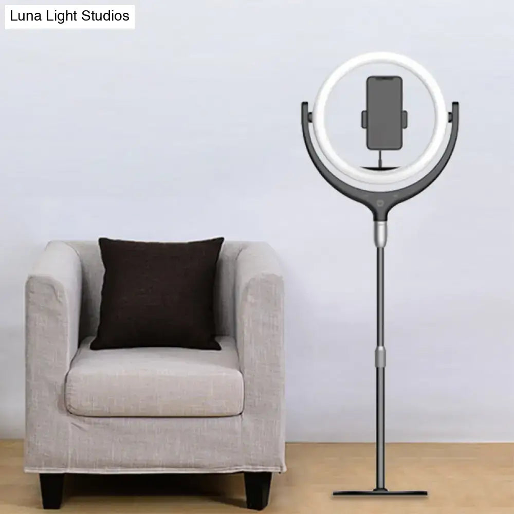 Modern black & white ring led mirror lamp bedroom phone stand