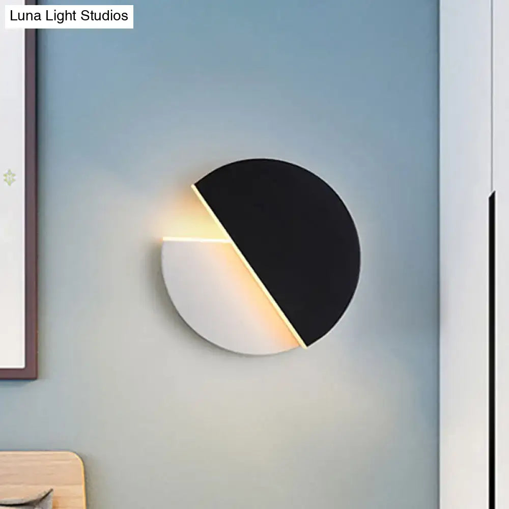 Modern black & white rotatable acrylic wall lamp bedroom sconce