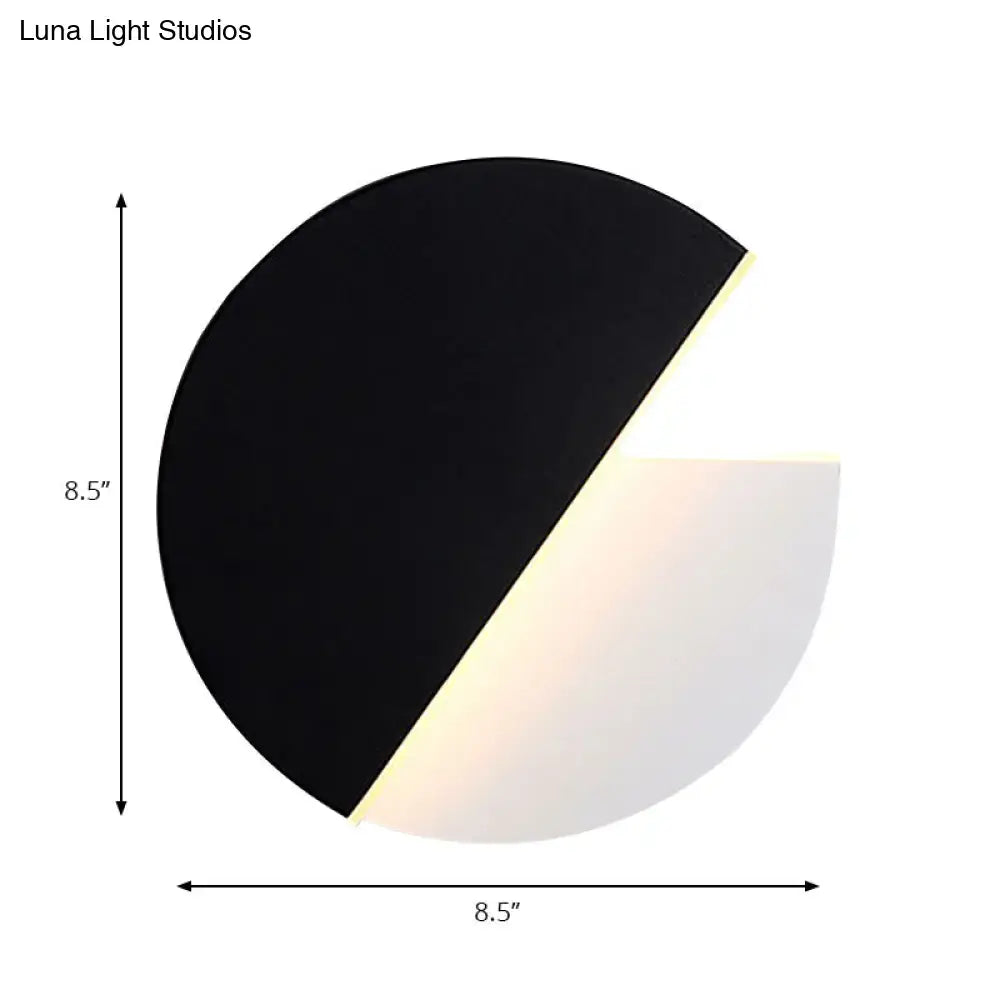Modern black & white rotatable acrylic wall lamp bedroom sconce