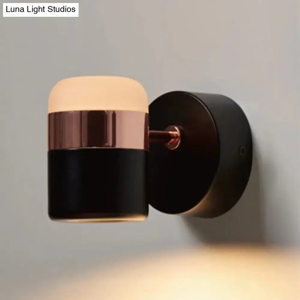 Modern black & white rotatable led spotlight – bedroom wall sconce