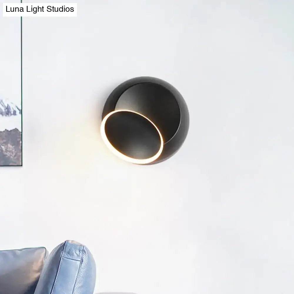 Modern black & white rotating eclipse wall lamp bedroom led sconce