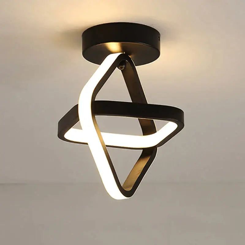 DecorBites™ Black Square LED Ceiling Lamp: Modern Lighting for Corridor, Aisle, Cloakroom, Balcony