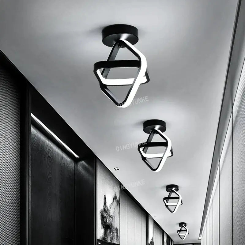 DecorBites™ Black Square LED Ceiling Lamp: Modern Lighting for Corridor, Aisle, Cloakroom, Balcony