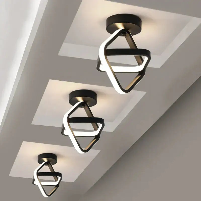 DecorBites™ Black Square LED Ceiling Lamp: Modern Lighting for Corridor, Aisle, Cloakroom, Balcony