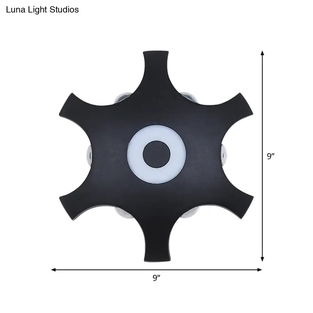 Modern black & white star led wall light bedroom warm white light