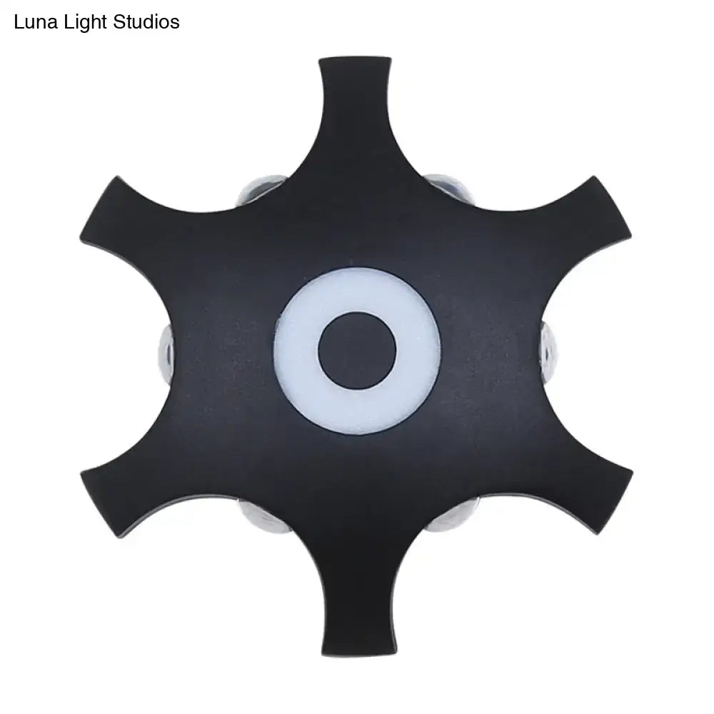 Modern black & white star led wall light bedroom warm white light