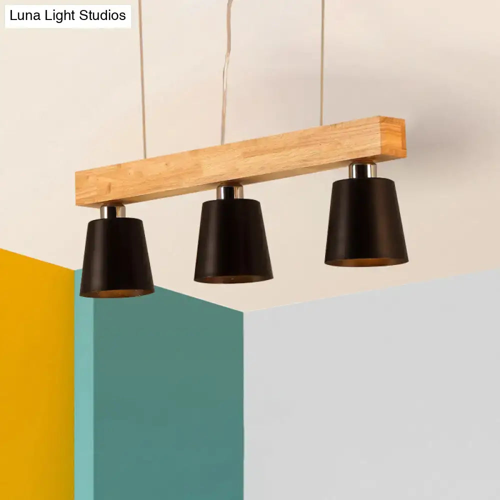 Modern black & white tapered ceiling light – kitchen island beam