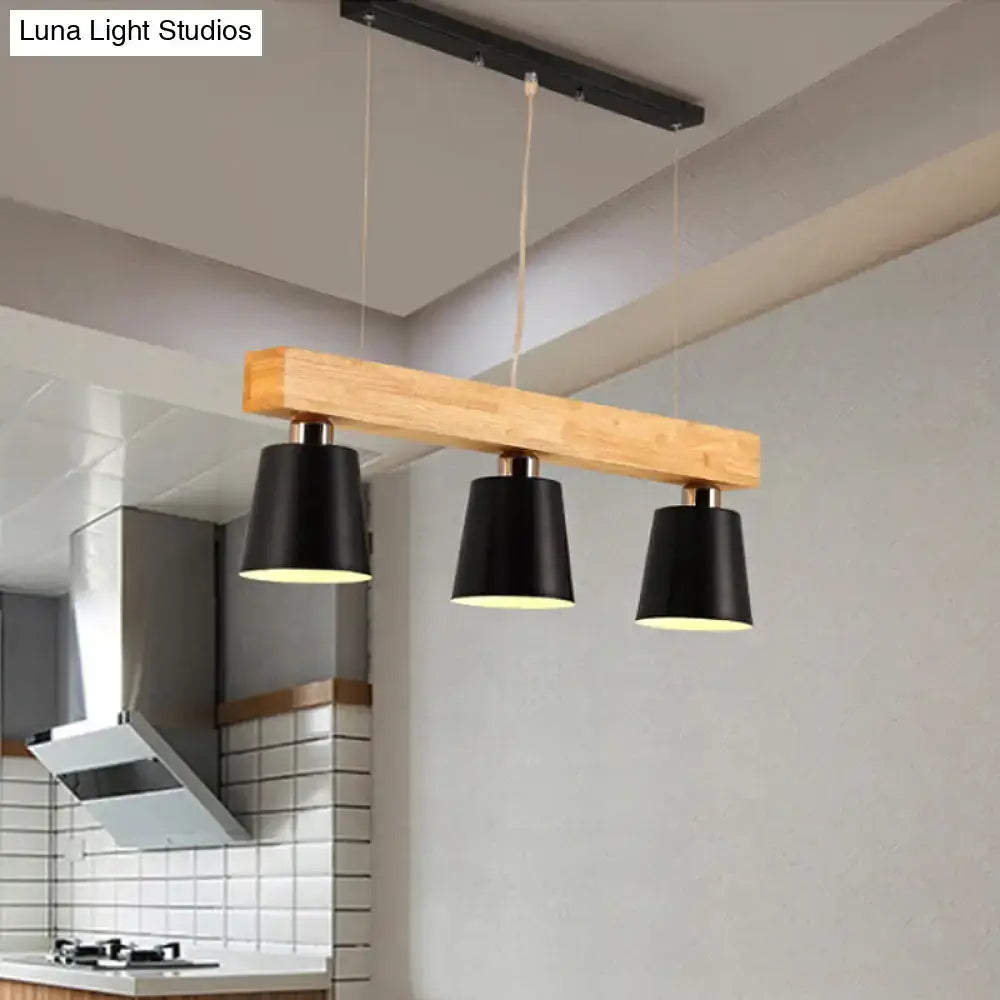 Modern black & white tapered ceiling light – kitchen island beam