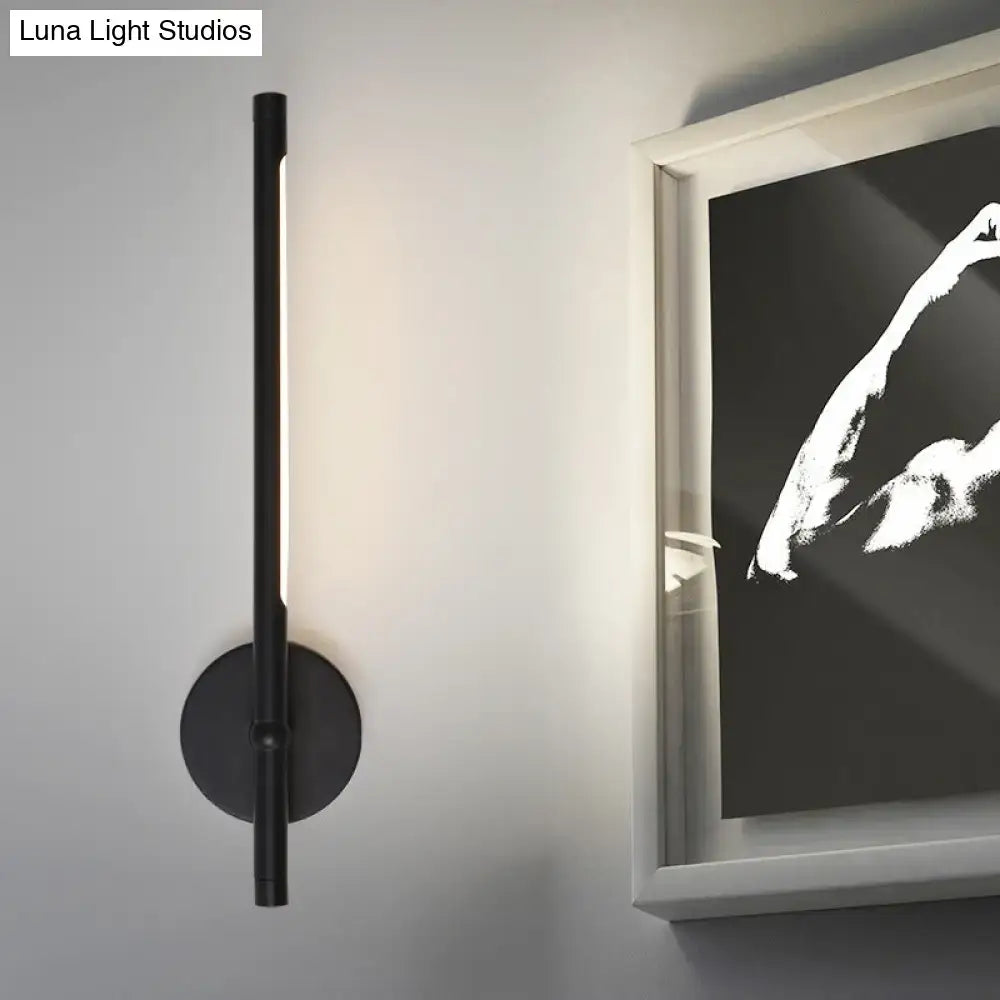 Modern black & white tubular led sconce – bedroom direct wired light