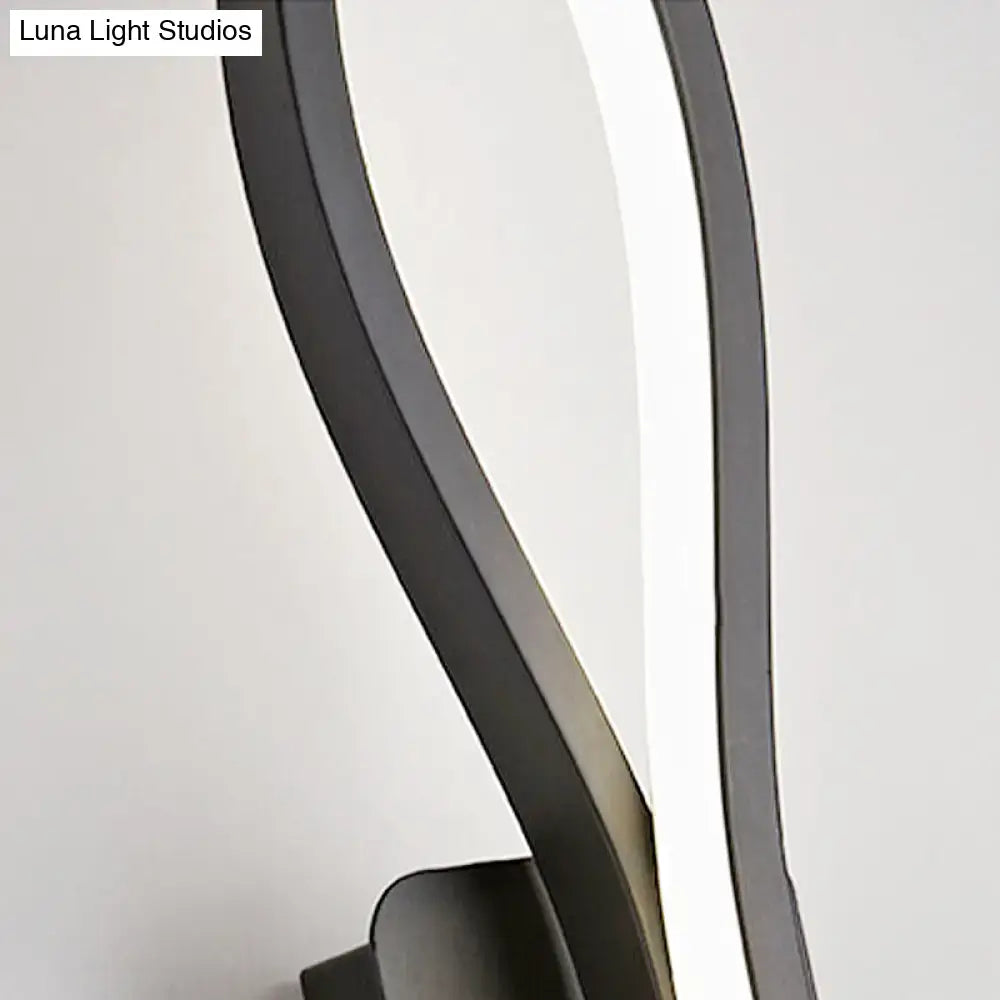 DecorBites™ Modern Acrylic Twist Wall Light Sconce in Black/White - Neutral/Warm/White Light