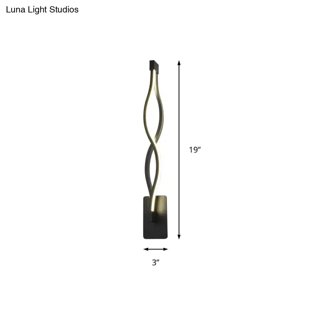 DecorBites™ Modern Acrylic Twist Wall Light Sconce in Black/White - Neutral/Warm/White Light