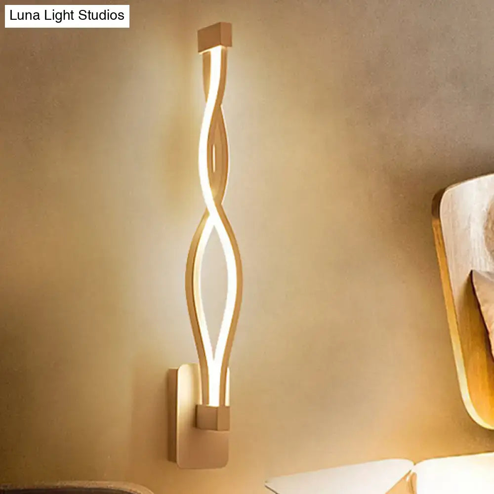 DecorBites™ Modern Acrylic Twist Wall Light Sconce in Black/White - Neutral/Warm/White Light