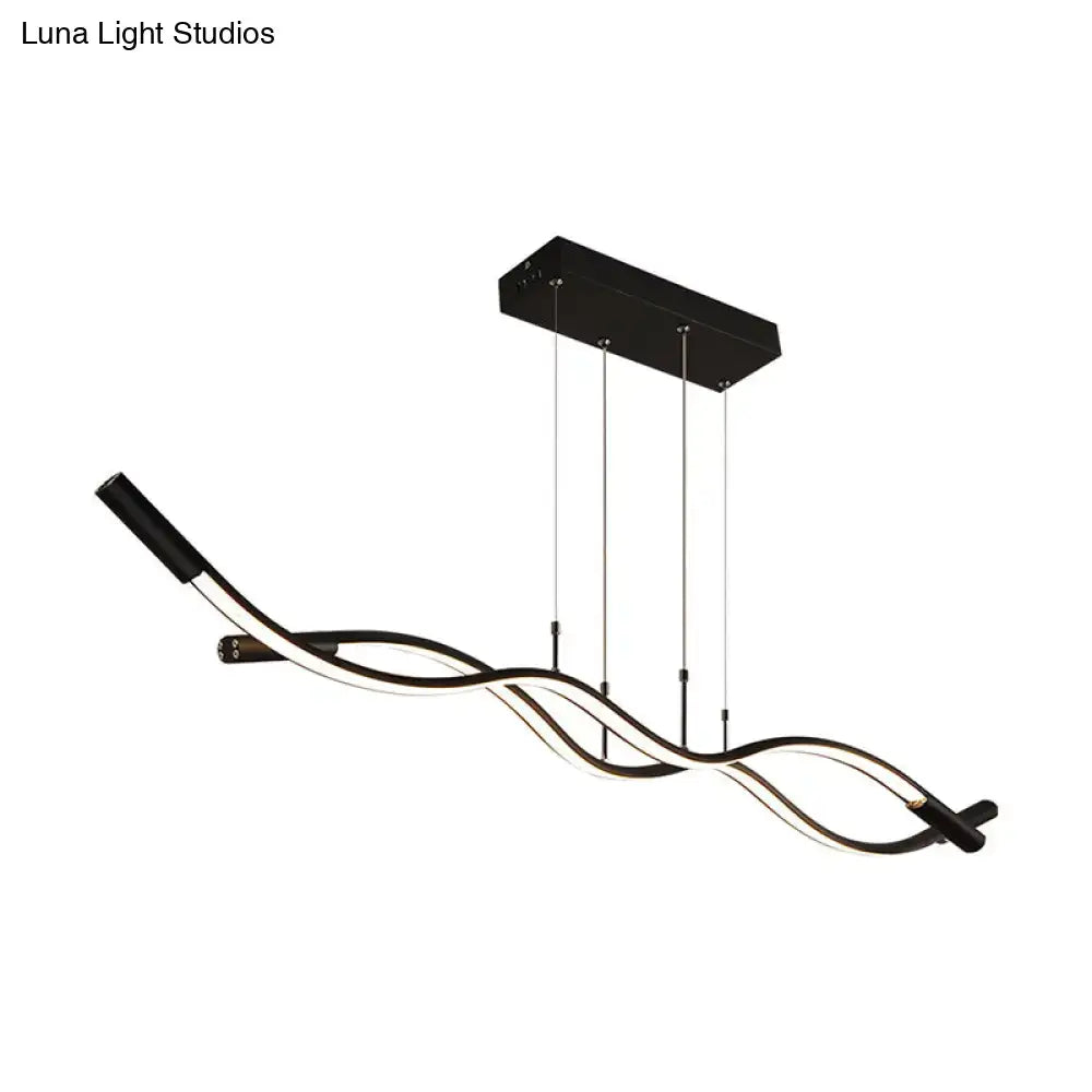 DecorBites™ Wave Shaped Aluminum Pendant Lamp - Minimalistic Dining Room Island Lighting