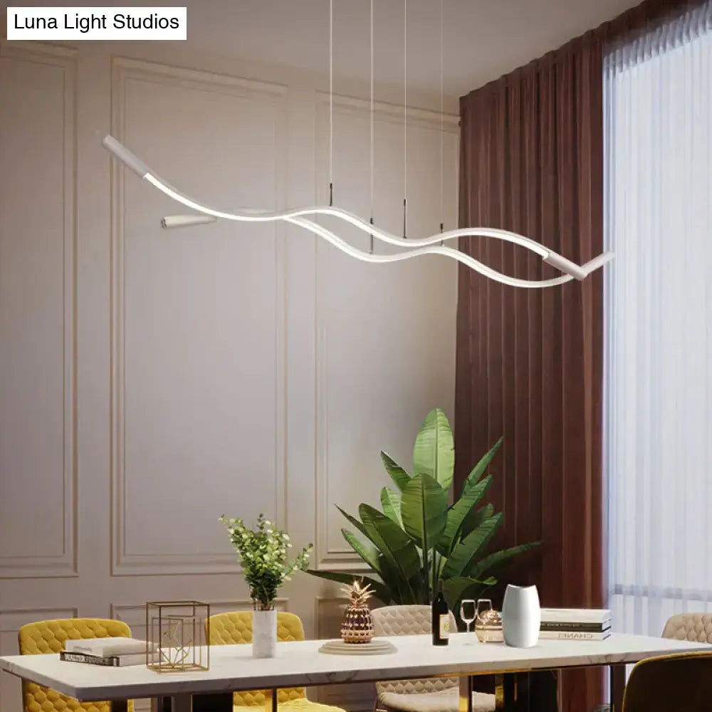 DecorBites™ Wave Shaped Aluminum Pendant Lamp - Minimalistic Dining Room Island Lighting