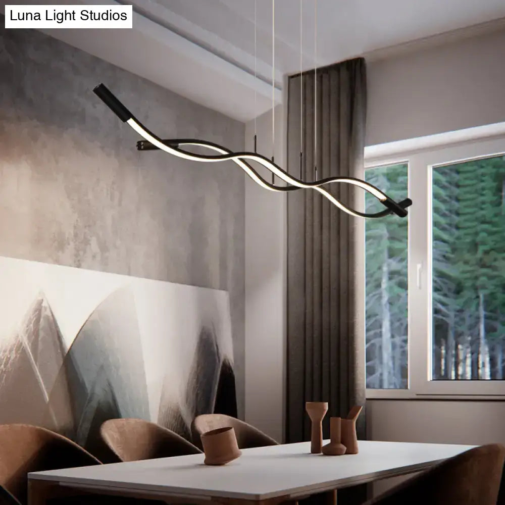 DecorBites™ Wave Shaped Aluminum Pendant Lamp - Minimalistic Dining Room Island Lighting
