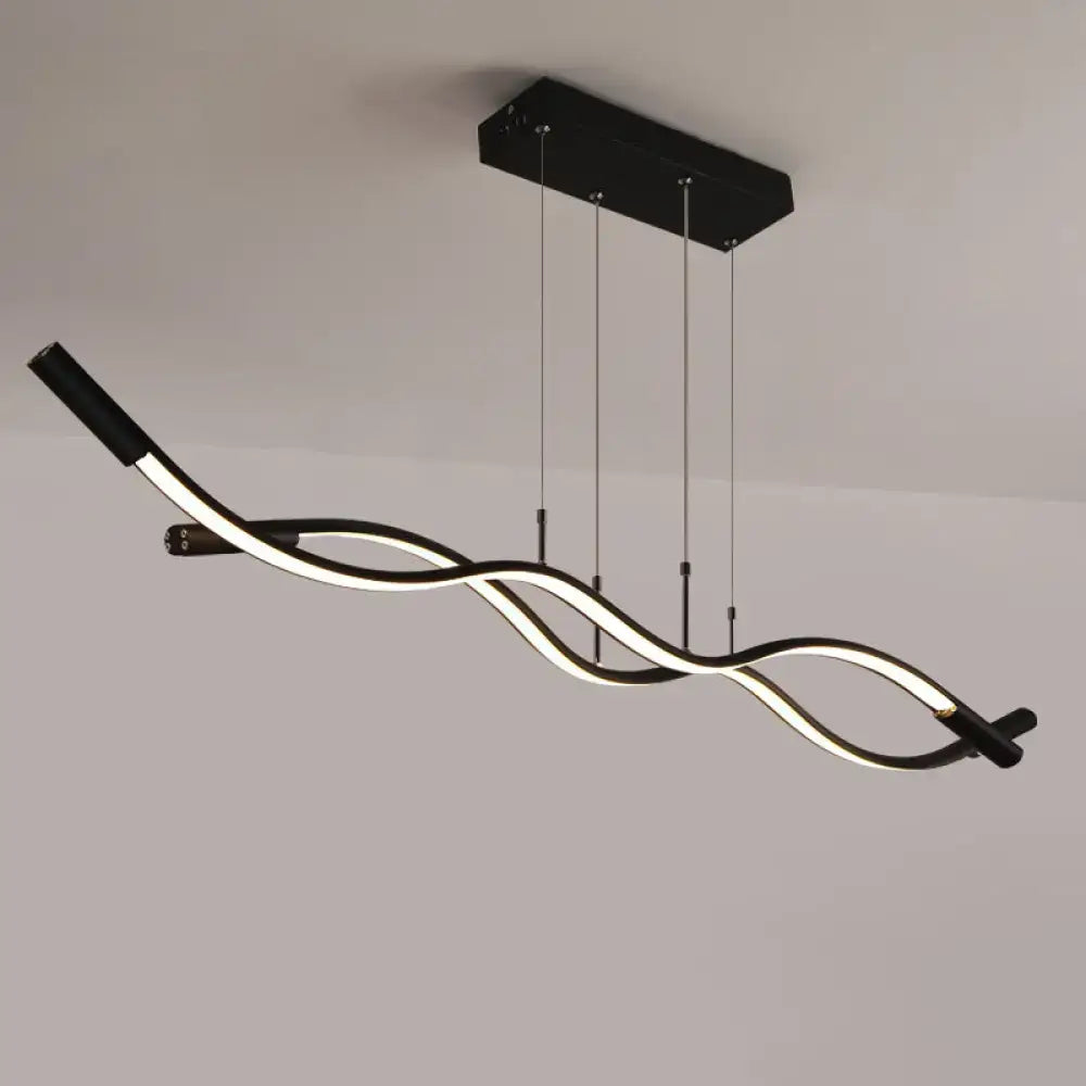 DecorBites™ Wave Shaped Aluminum Pendant Lamp - Minimalistic Dining Room Island Lighting