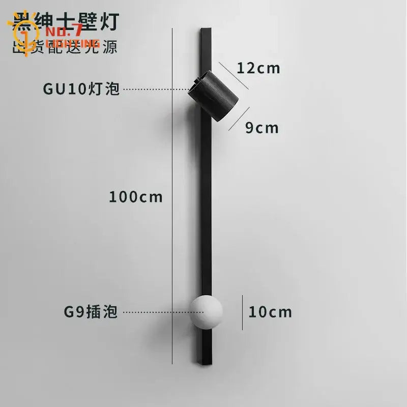 DecorBites™ Black/White Wooden Wall Lamp for Minimalist Style Living Spaces