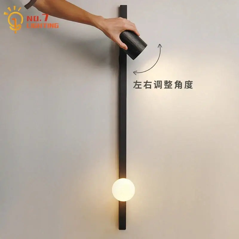 DecorBites™ Black/White Wooden Wall Lamp for Minimalist Style Living Spaces