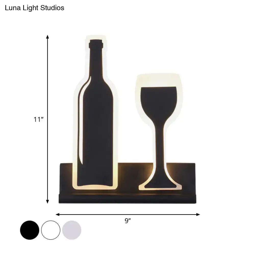 Modern black wine sconce light – dining room led wall decor