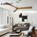 DecorBites™ Black Wooden Ceiling Fan Modern Solidwood Remote Control 52" No Light