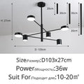 Modern black wrought iron chandelier – living room radial light
