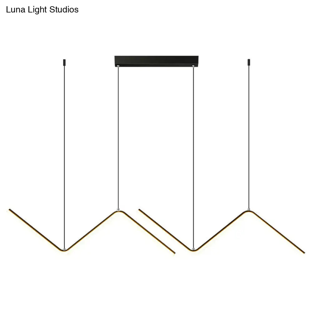 DecorBites™ Z-Shaped Metal LED Suspension Light Fixture for Restaurants - Simplicity at Its Best!