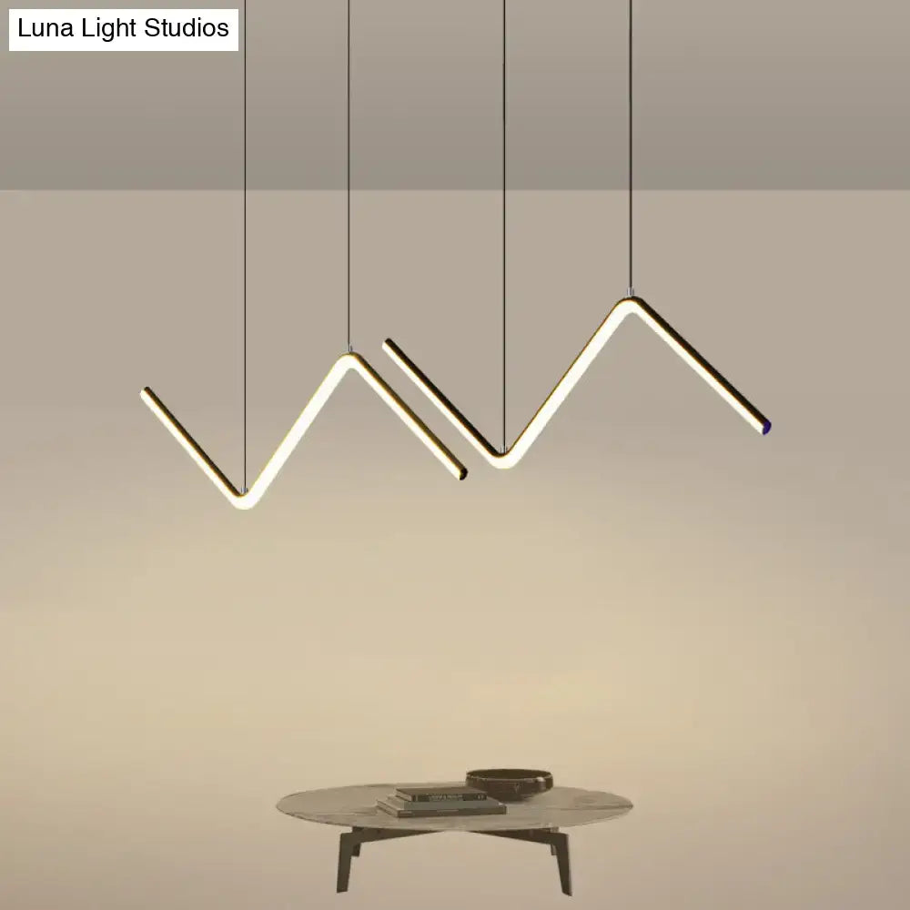 DecorBites™ Z-Shaped Metal LED Suspension Light Fixture for Restaurants - Simplicity at Its Best!