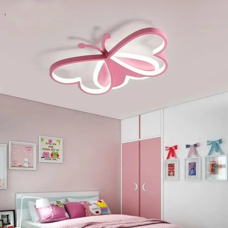 Modern blue butterfly ceiling light for bedroom