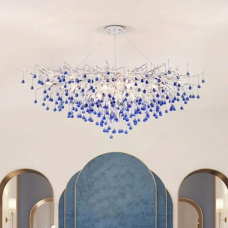 DecorBites™ Chrome Crystal Chandelier for Dining Living Kitchen Bedroom Luxury Ceiling Chandeliers