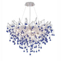 DecorBites™ Blue Crystal LED Chandelier: Luxury Classic Pendant Light for Living Room.