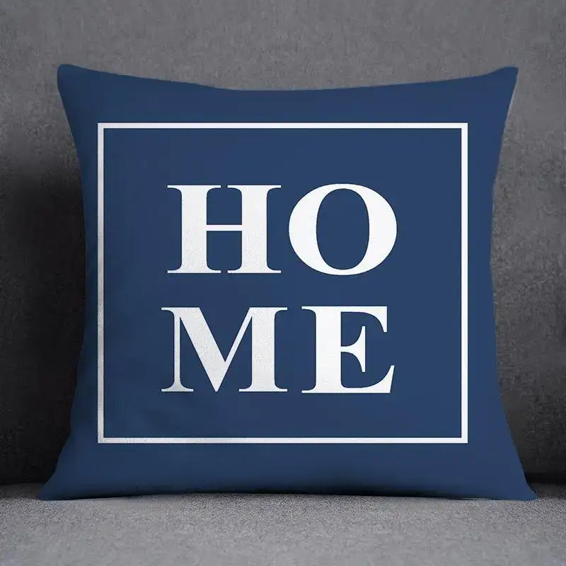 DecorBites™ Blue Geometric Floral Design Pillowcase - Modern Home Decor Cushion Cover