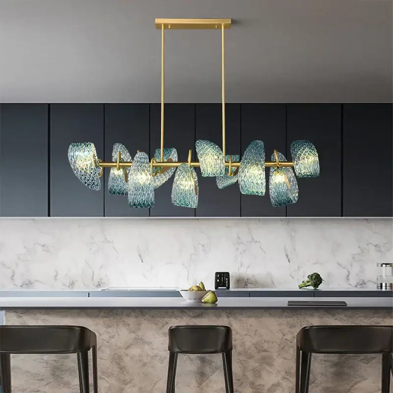Modern blue & green decorbites glass chandelier dining room light