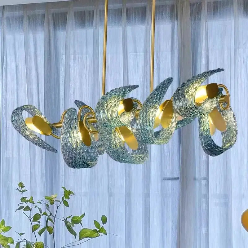Modern blue & green decorbites glass chandelier dining room light
