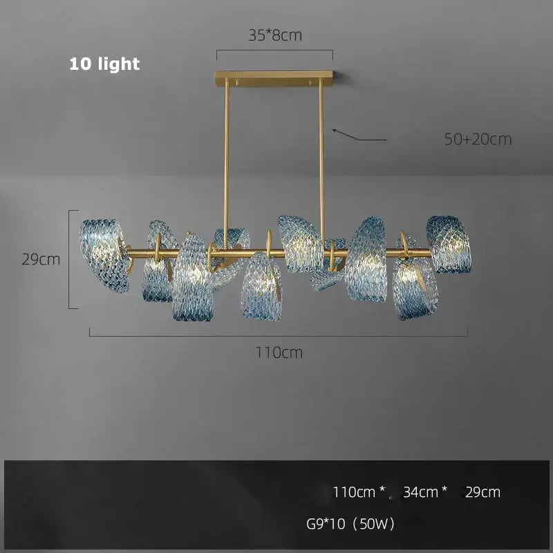 DecorBites™ Blue Queen Crystal Glass Ceiling Chandelier for Bedroom