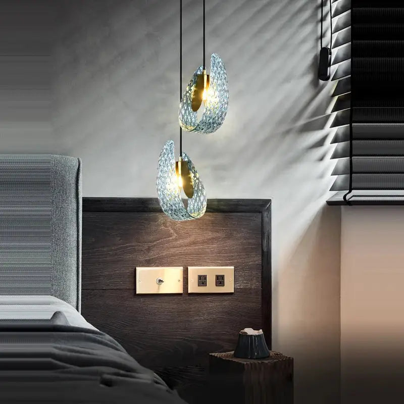 DecorBites™ Blue Queen Crystal Glass Ceiling Chandelier for Bedroom