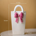 Modern bowknot ceramic vase handbag decor living room flower pot