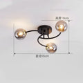 Modern brass 5-light frosted glass bulb ceiling light fixture kitchen