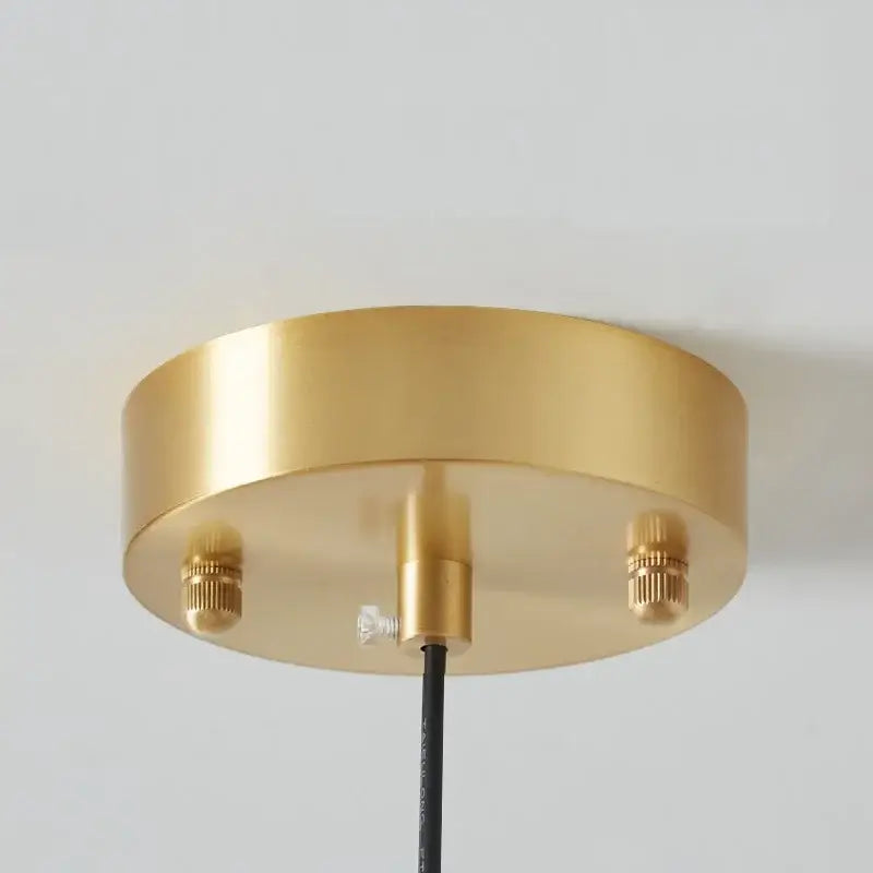 DecorBites™ Copper Bauhaus LED Pendant Light - Orange Glass Fixture for Home Indoor Lighting