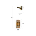 DecorBites™ Modern Brass Wall Sconce Light with Glass Shade - Postmodern Cylindrical Fixture