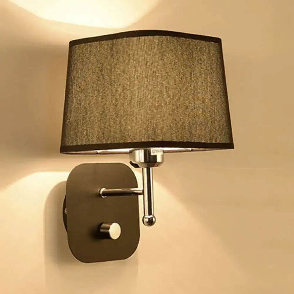 Modern brass and beige linen wall sconce lighting bedroom lamp