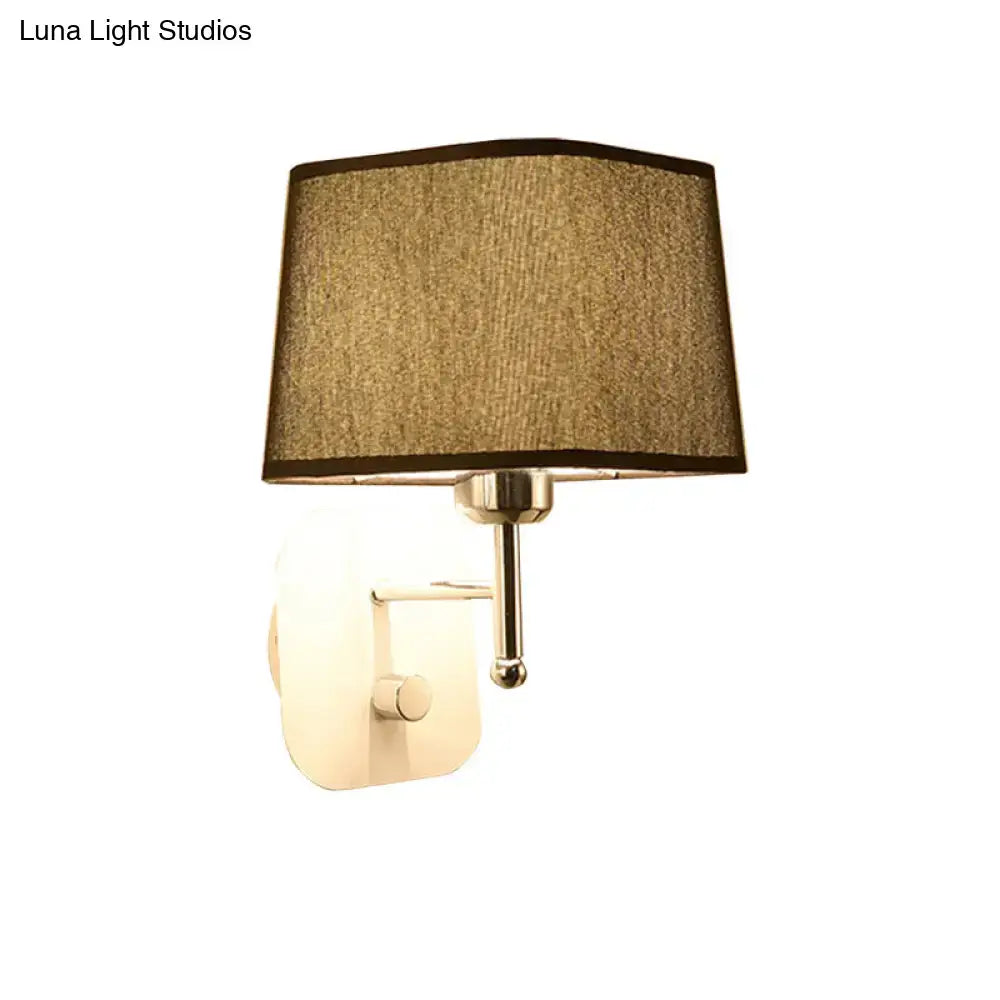 Modern brass and beige linen wall sconce lighting bedroom lamp