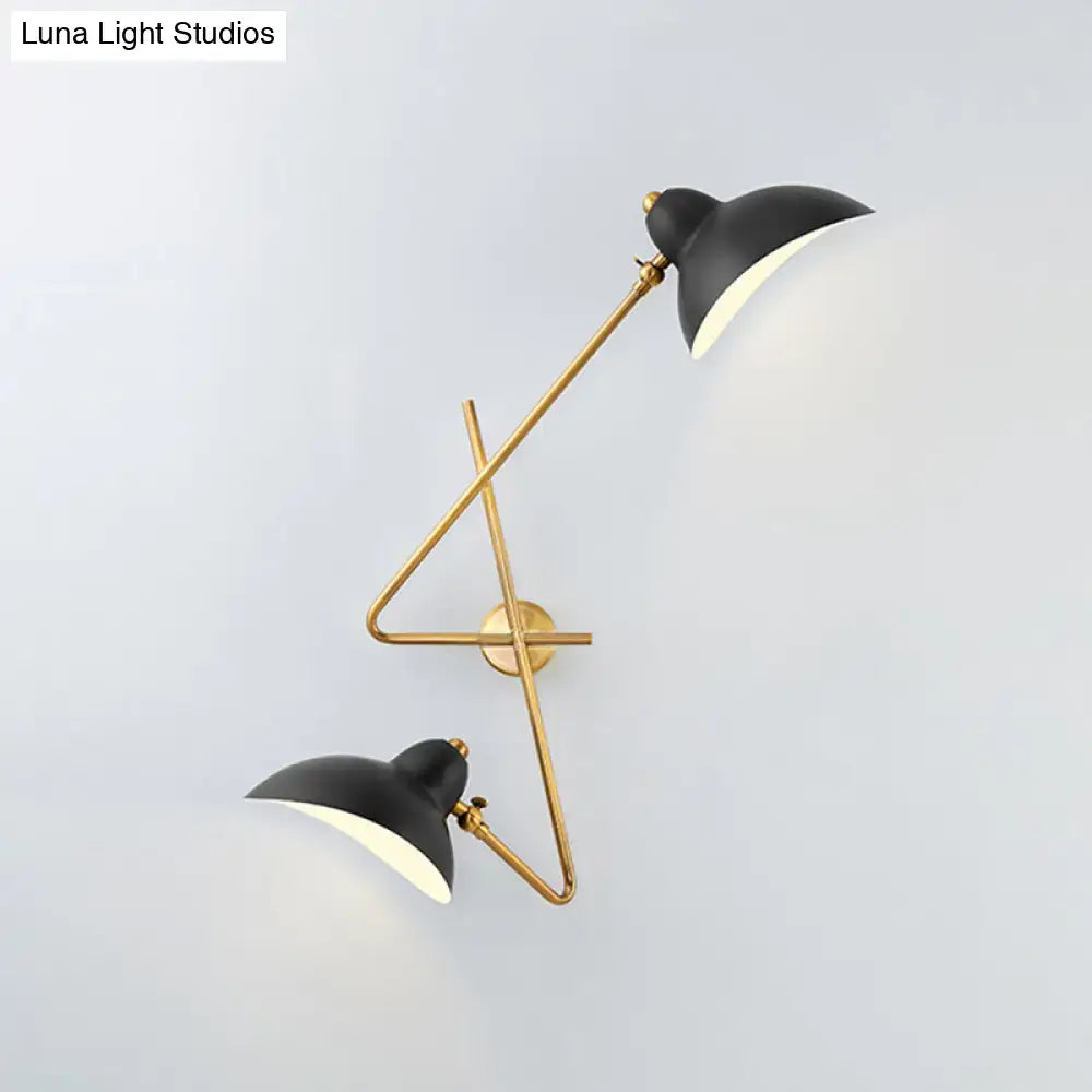 DecorBites™ Modern Metal Duckbill Wall Sconce Lamp – 2-Light Black Fixture for Living Room