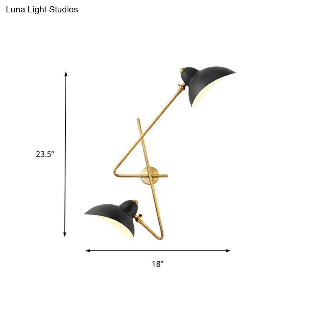 DecorBites™ Modern Metal Duckbill Wall Sconce Lamp – 2-Light Black Fixture for Living Room