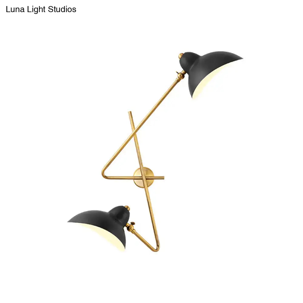 DecorBites™ Modern Metal Duckbill Wall Sconce Lamp – 2-Light Black Fixture for Living Room